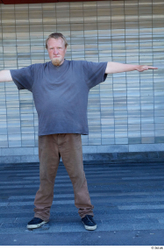 Whole Body Man T poses White Casual Chubby Standing Street photo references